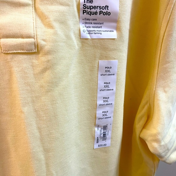 Sonoma Polo Men's XXL Yellow cotton Short Sleeve Collared Solid Basic Shirt - Picture 4 of 6